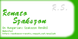 renato szakszon business card